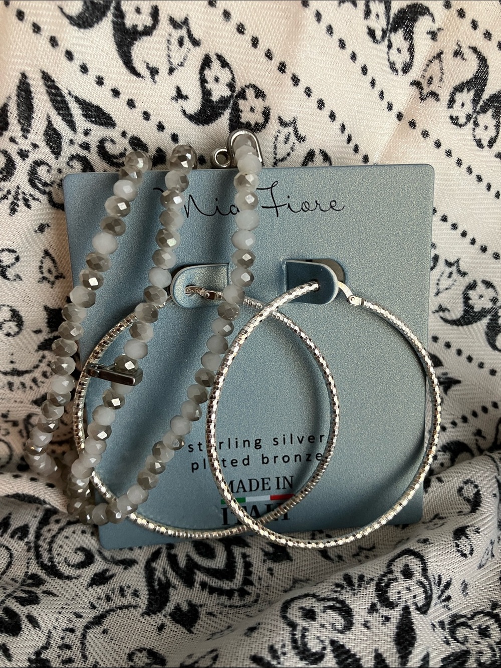 Mia Fiore Sterling Silver Plated Bronze Hoop Earrings -NWT; Made in Italy :) - Picture 5 of 9